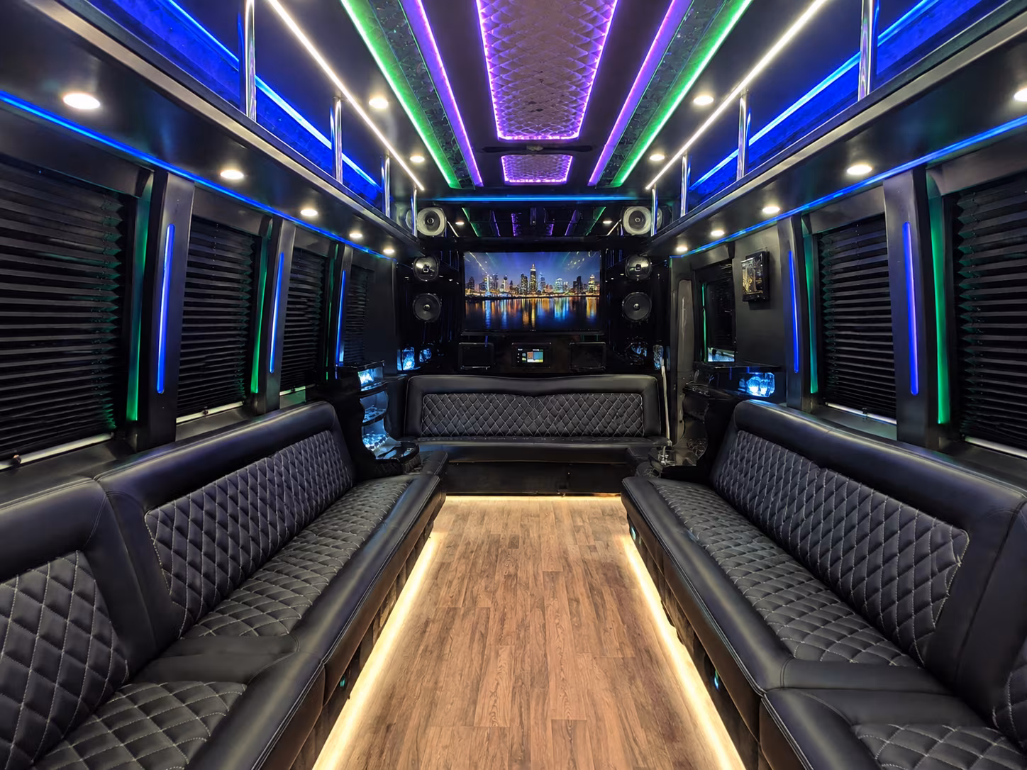 lynwood 25 passenger party bus interior
