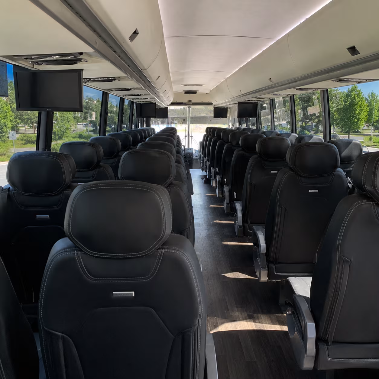 lynwood 56 passenger charter bus inside